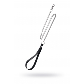 Поводок с ручкой из черной натуральной кожи и карабином для ошейника - Pecado - купить с доставкой в Волгодонске