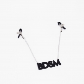 Зажимы на соски с кожаной подвеской BDSM - Crazy Handmade - купить с доставкой в Волгодонске