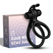 Черное эрекционное виброкольцо с подхватом мошонки Stay Hard - Boys of Toys - в Волгодонске купить с доставкой