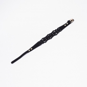 Черный ажурный чокер с золотистой фурнитурой - Crazy Handmade - купить с доставкой в Волгодонске