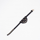 Черный чокер с клепками и золотистой фурнитурой - Crazy Handmade - купить с доставкой в Волгодонске