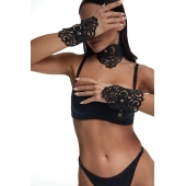 Фигурный набор для БДСМ-игр с узорами и золотистой фурнитурой - Crazy Handmade - купить с доставкой в Волгодонске