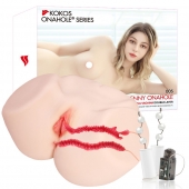 Мастурбатор-полуторс с двойным слоем материала и вибрацией Jenny Onahole Real Vagina - KOKOS - в Волгодонске купить с доставкой