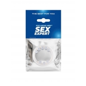 Эрекционное кольцо со стимулирующими шариками сверху и снизу - Sex Expert - в Волгодонске купить с доставкой