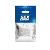 Прозрачное эластичное эрекционное кольцо с 6 шариками - Sex Expert - в Волгодонске купить с доставкой