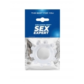 Прозрачное эрекционное кольцо со стимулирующими шариками - Sex Expert - в Волгодонске купить с доставкой