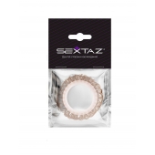 Эрекционное кольцо с бежевыми «ресничками» - Sextaz - в Волгодонске купить с доставкой