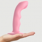 Розовая насадка-стимулятор Strap-On-Me Tapping Dildo Wave - Strap-on-me - купить с доставкой в Волгодонске