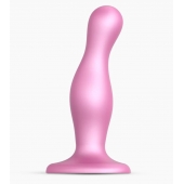 Розовая насадка Strap-On-Me Dildo Plug Curvy size M - Strap-on-me - купить с доставкой в Волгодонске