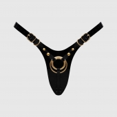 Черный пояс для фиксации насадок Strap-On-Me Leatherette Harness Fabulous - Strap-on-me - купить с доставкой в Волгодонске