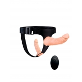 Женский страпон с 2 насадками, вибрацией и пультом ДУ - Erowoman-Eroman - купить с доставкой в Волгодонске