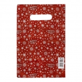 Красный подарочный новогодний пакет с вырубной ручкой (20х30 см) - Сима-Ленд - купить с доставкой в Волгодонске