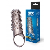 Дымчатая насадка на пенис с шипами и выпуклостями - 12 см. - Sex Expert - в Волгодонске купить с доставкой