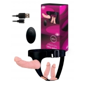 Женский страпон с 3 насадками и вибрацией - Erowoman-Eroman - купить с доставкой в Волгодонске