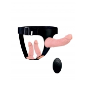 Женский страпон с 3 насадками и вибрацией - Erowoman-Eroman - купить с доставкой в Волгодонске