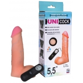 Фаллическая насадка Харнесс UNICOCK 5,5  с вибрацией - 17 см. - LOVETOY (А-Полимер) - купить с доставкой в Волгодонске