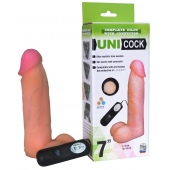 Фаллическая насадка Харнесс UNICOCK 7  с вибрацией - 19 см. - LOVETOY (А-Полимер) - купить с доставкой в Волгодонске