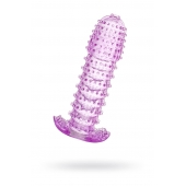 Гелевая фиолетовая насадка с шипами - 12 см. - Toyfa Basic - в Волгодонске купить с доставкой