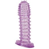 Гелевая фиолетовая насадка с шипами - 12 см. - Toyfa Basic - в Волгодонске купить с доставкой