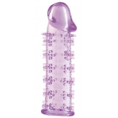 Гелевая фиолетовая насадка на фаллос с шипами - 12 см. - Toyfa Basic - в Волгодонске купить с доставкой