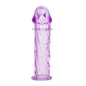 Гладкая фиолетовая насадка с усиками под головкой - 12,5 см. - Toyfa Basic - в Волгодонске купить с доставкой