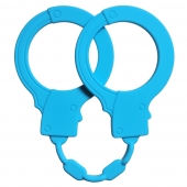 Голубые силиконовые наручники Stretchy Cuffs Turquoise - Lola Games - купить с доставкой в Волгодонске