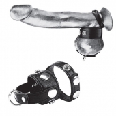 Утяжка для мошонки и пениса Cock Ring With 1  Ball Stretcher And Optional Weight Ring - BlueLine - купить с доставкой в Волгодонске