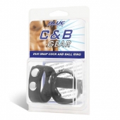 Утяжка на пенис с клёпками Duo Snap Cock And Ball Ring - BlueLine - купить с доставкой в Волгодонске