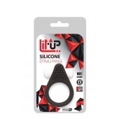 Чёрное эрекционное кольцо LIT-UP SILICONE STIMU RING 1 BLACK - Dream Toys - в Волгодонске купить с доставкой