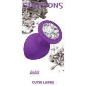 Большая фиолетовая анальная пробка Emotions Cutie Large с прозрачным кристаллом - 10 см. - Lola Games - купить с доставкой в Волгодонске