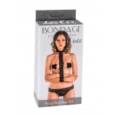 Ошейник с длинной лентой и наручниками Strap Bondage Kit Plus Size - Lola Games - купить с доставкой в Волгодонске