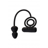 Чёрное эрекционное кольцо с вибропулькой и анальным хвостом - Erotist Adult Toys - в Волгодонске купить с доставкой