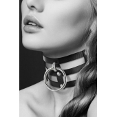 Чёрный тройной чокер с большим кольцом - Bijoux Pour Toi - купить с доставкой в Волгодонске