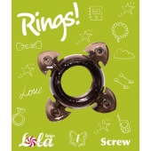 Чёрное эрекционное кольцо Rings Screw - Lola Games - в Волгодонске купить с доставкой