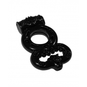 Чёрное эрекционное кольцо Rings Treadle с подхватом - Lola Games - в Волгодонске купить с доставкой