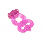 Розовое эрекционное кольцо Rings Treadle с подхватом - Lola Games - в Волгодонске купить с доставкой