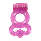 Розовое эрекционное кольцо Rings Treadle с подхватом - Lola Games - в Волгодонске купить с доставкой