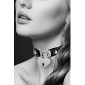 Черный чокер с замком в форме сердца - Bijoux Pour Toi - купить с доставкой в Волгодонске