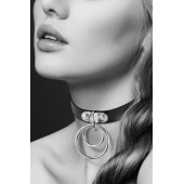 Черный чокер с двумя кольцами - Bijoux Pour Toi - купить с доставкой в Волгодонске