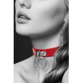 Красный узенький чокер с кольцом - Bijoux Pour Toi - купить с доставкой в Волгодонске
