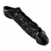 Чёрная увеличивающая насадка на член Mamba Cock Sheath Packaged - 16,5 см. - XR Brands - в Волгодонске купить с доставкой