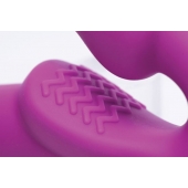 Ярко-розовый безремневой вибрострапон Evoke Vibrating Strapless Silicone Strap-on Dildo - XR Brands - купить с доставкой в Волгодонске