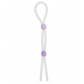 Прозрачное эрекционное кольцо-лассо SILICONE LASSO COCK RING DUAL BEADS - NMC - в Волгодонске купить с доставкой