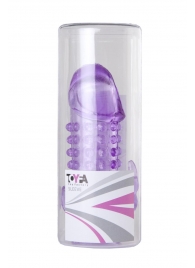 Закрытая фиолетовая насадка с 2 отростками - 13 см. - Toyfa Basic - в Волгодонске купить с доставкой