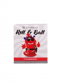 Стимулирующий презерватив-насадка Roll   Ball Strawberry - Sitabella - купить с доставкой в Волгодонске