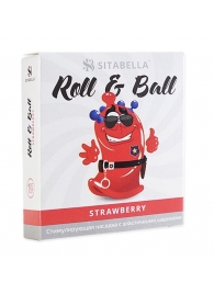 Стимулирующий презерватив-насадка Roll   Ball Strawberry - Sitabella - купить с доставкой в Волгодонске