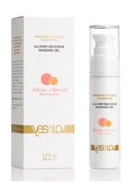 Универсальный массажный гель-смазка Allover Delicious Massage Gel с ароматом персика и аброкоса - 50 мл. - YESforLOV - купить с доставкой в Волгодонске