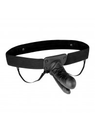 Полый страпон с двумя отростками и вибрацией Unisex Vibrating Hollow Strap-On Double Penetrating Dildo - 17,8 см. - Lux Fetish - купить с доставкой в Волгодонске