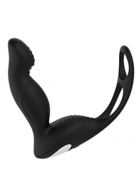 Черный вибромассажер простаты P-PLEASER W ERECTION ENHANCE - Dream Toys - в Волгодонске купить с доставкой