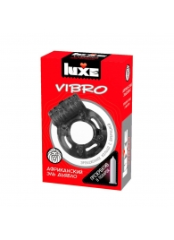 Чёрное эрекционное виброкольцо Luxe VIBRO  Африканский Эль Дьябло  + презерватив - Luxe - в Волгодонске купить с доставкой
